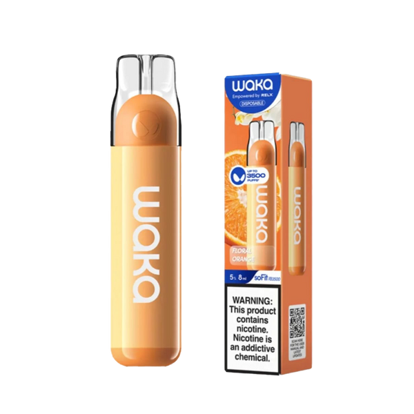 Waka - Floral Orange - 3500 Taffs 5%  Jetable  xvape.ma Maroc.